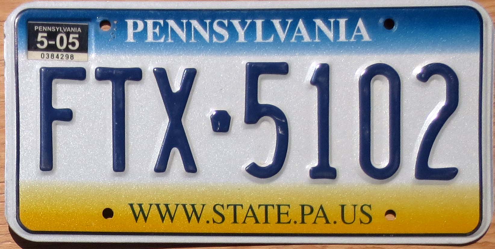 2005 Pennsylvania vg+ | Automobile License Plate Store: Collectible