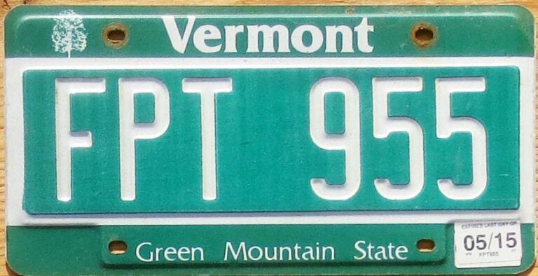 Vermont Vg Automobile License Plate Store Collectible License