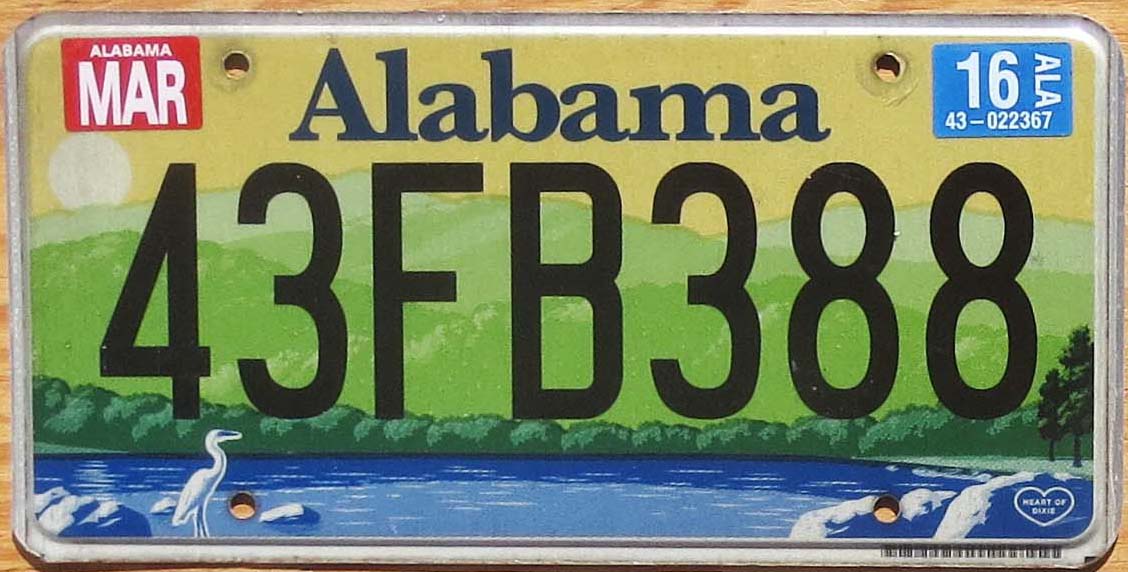 Alabama Vg Automobile License Plate Store Collectible License