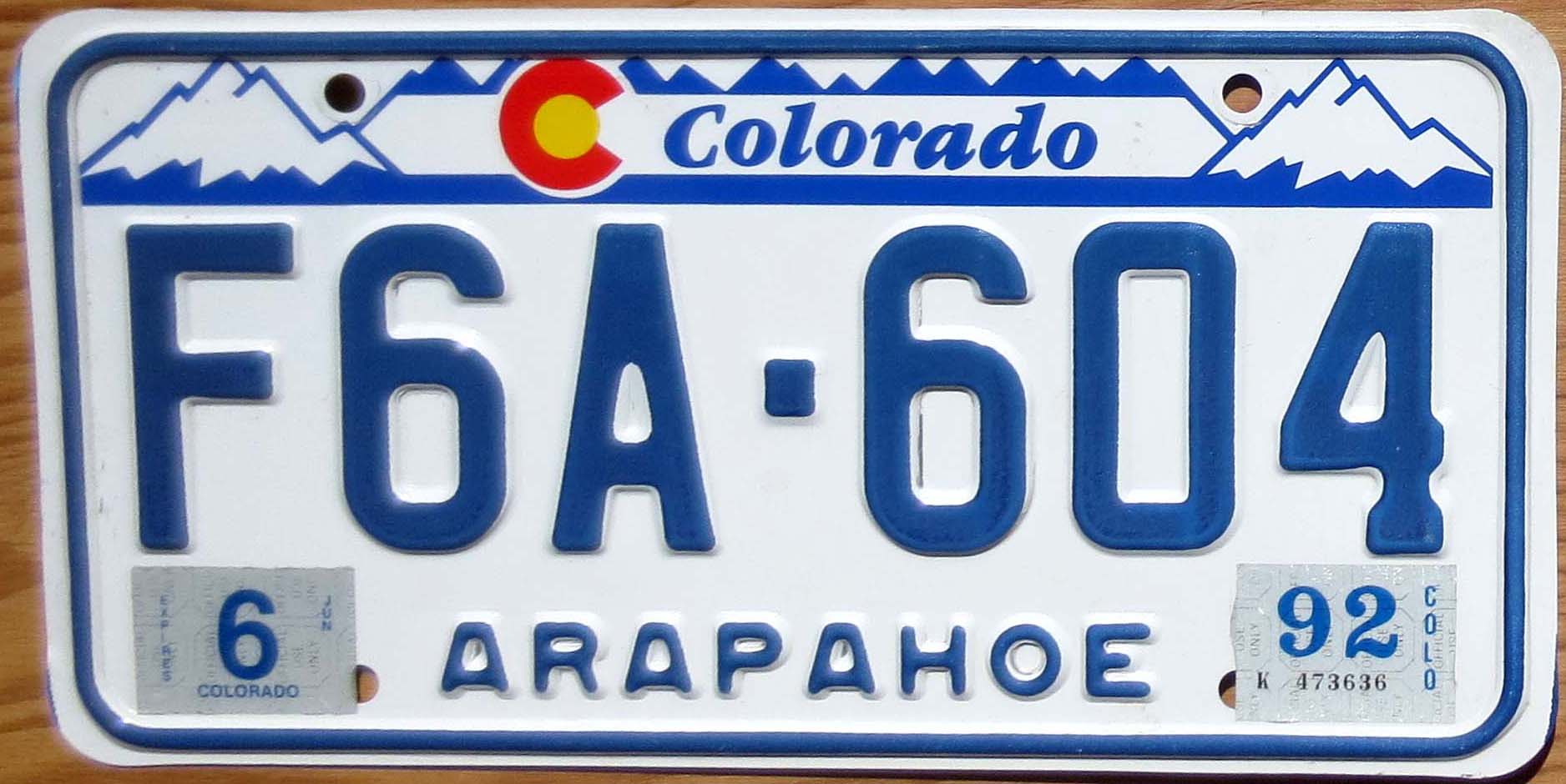 1992 Colorado designer exc Automobile License Plate Store