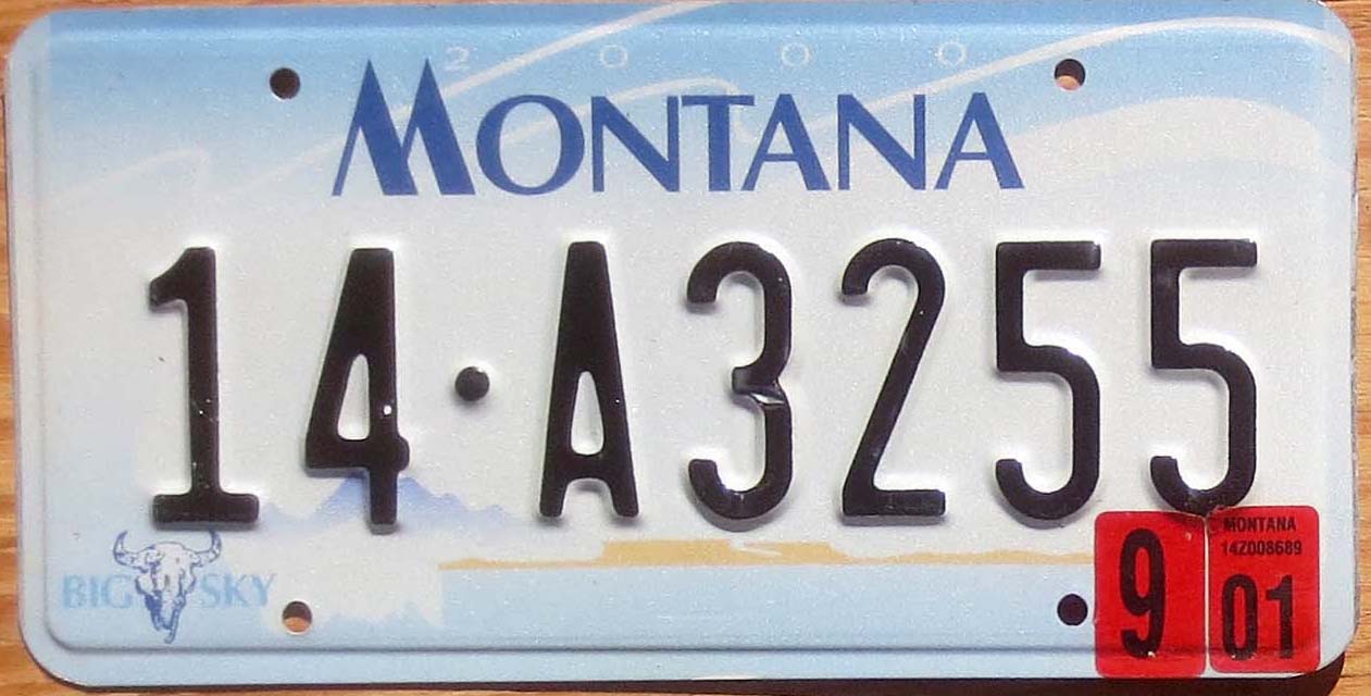 2001 Montana exc | Automobile License Plate Store: Collectible License ...