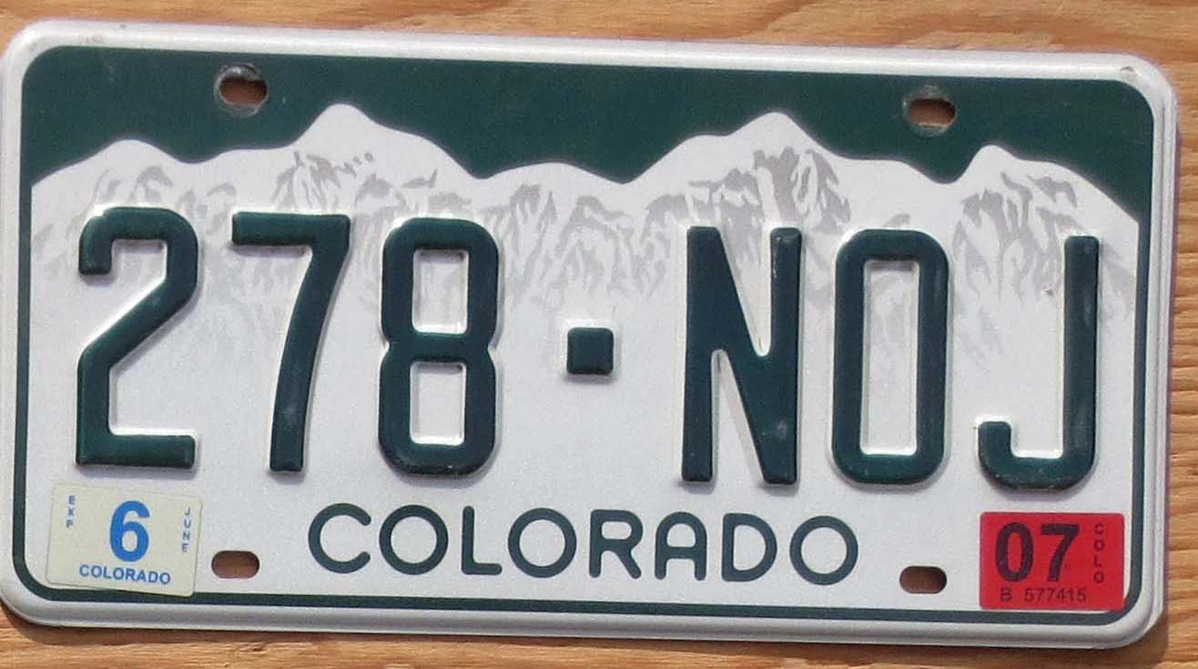 2007 Colorado vg | Automobile License Plate Store: Collectible License ...