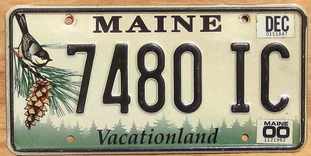 2000 Maine vg | Automobile License Plate Store: Collectible License ...