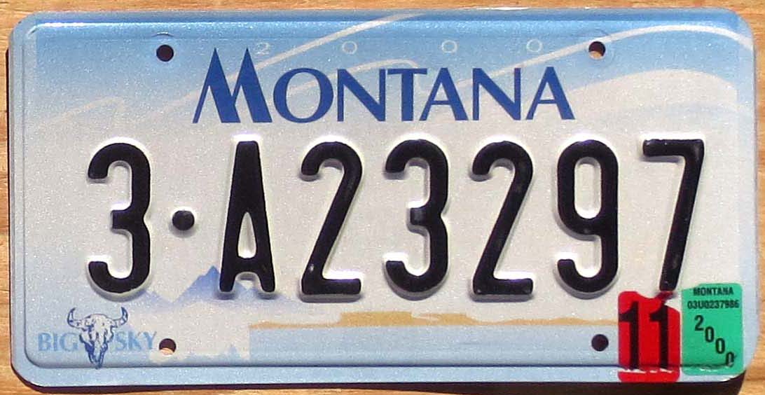 2000 Montana vg+ | Automobile License Plate Store: Collectible License ...