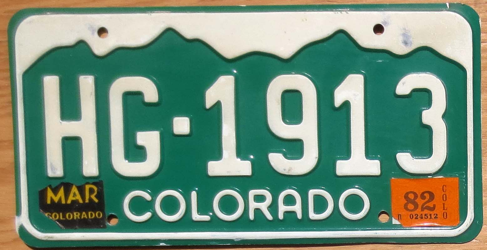 1982 Colorado vg | Automobile License Plate Store: Collectible License ...