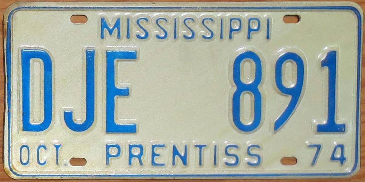 1974 Mississippi Nearly Mint NICE PLATE | Automobile License Plate ...