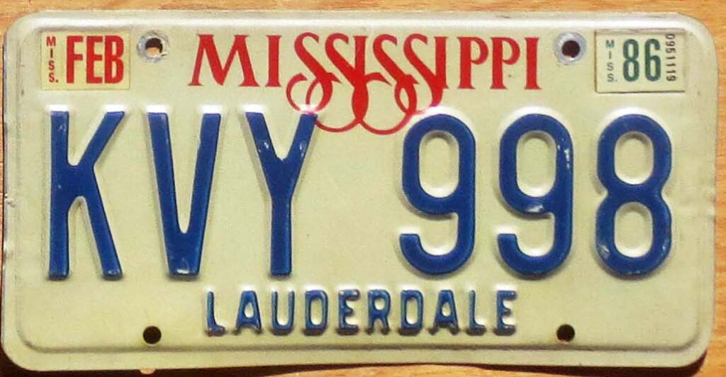 1986 Mississippi Vg- Automobile License Plate Store: Collectible ...