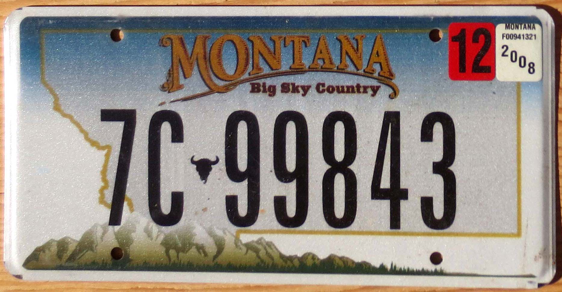 2008 Montana exc Automobile License Plate Store Collectible License
