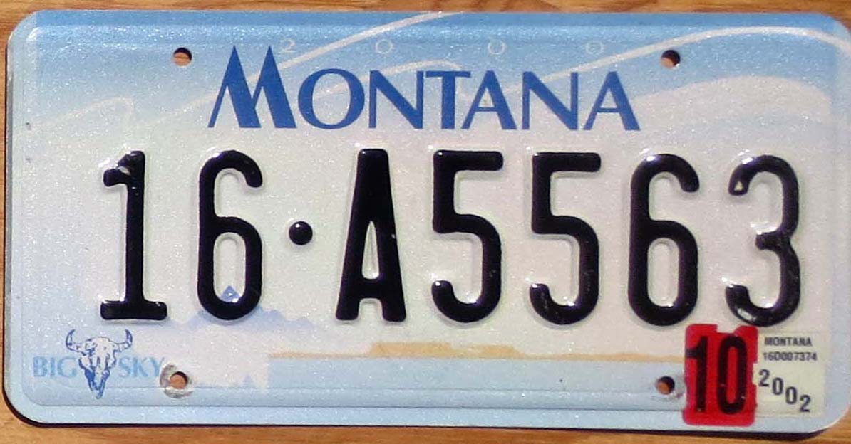 2002 Montana vg | Automobile License Plate Store: Collectible License ...