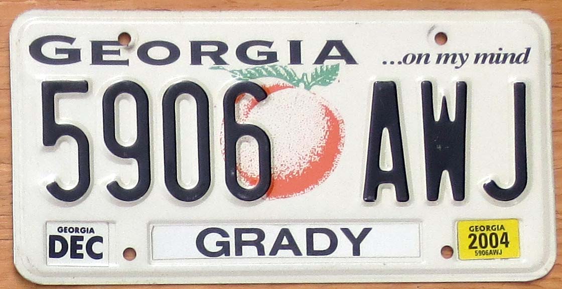 2004 Georgia vg+ | Automobile License Plate Store: Collectible License ...