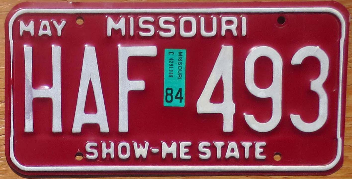 Missouri Product categories Automobile License Plate Store