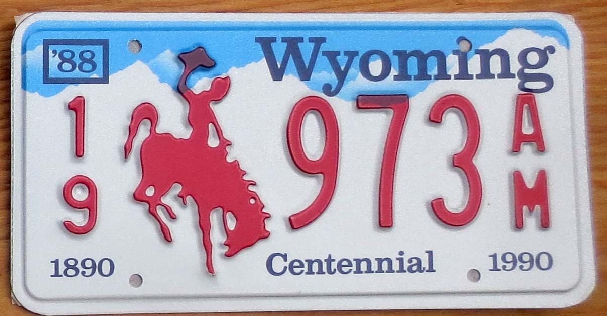 1988 Wyoming mint | Automobile License Plate Store: Collectible License