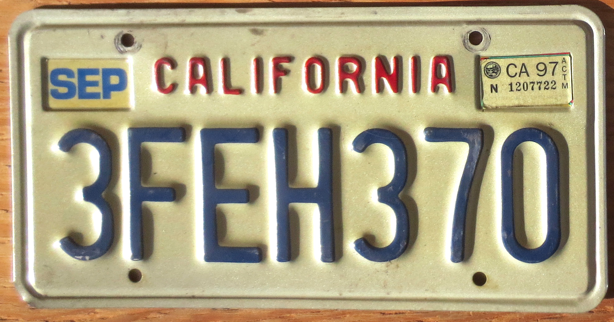 1997 California vg- | Automobile License Plate Store: Collectible ...