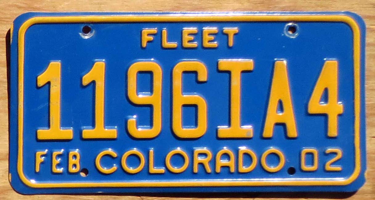 2002 Colorado fleet vg | Automobile License Plate Store: Collectible ...