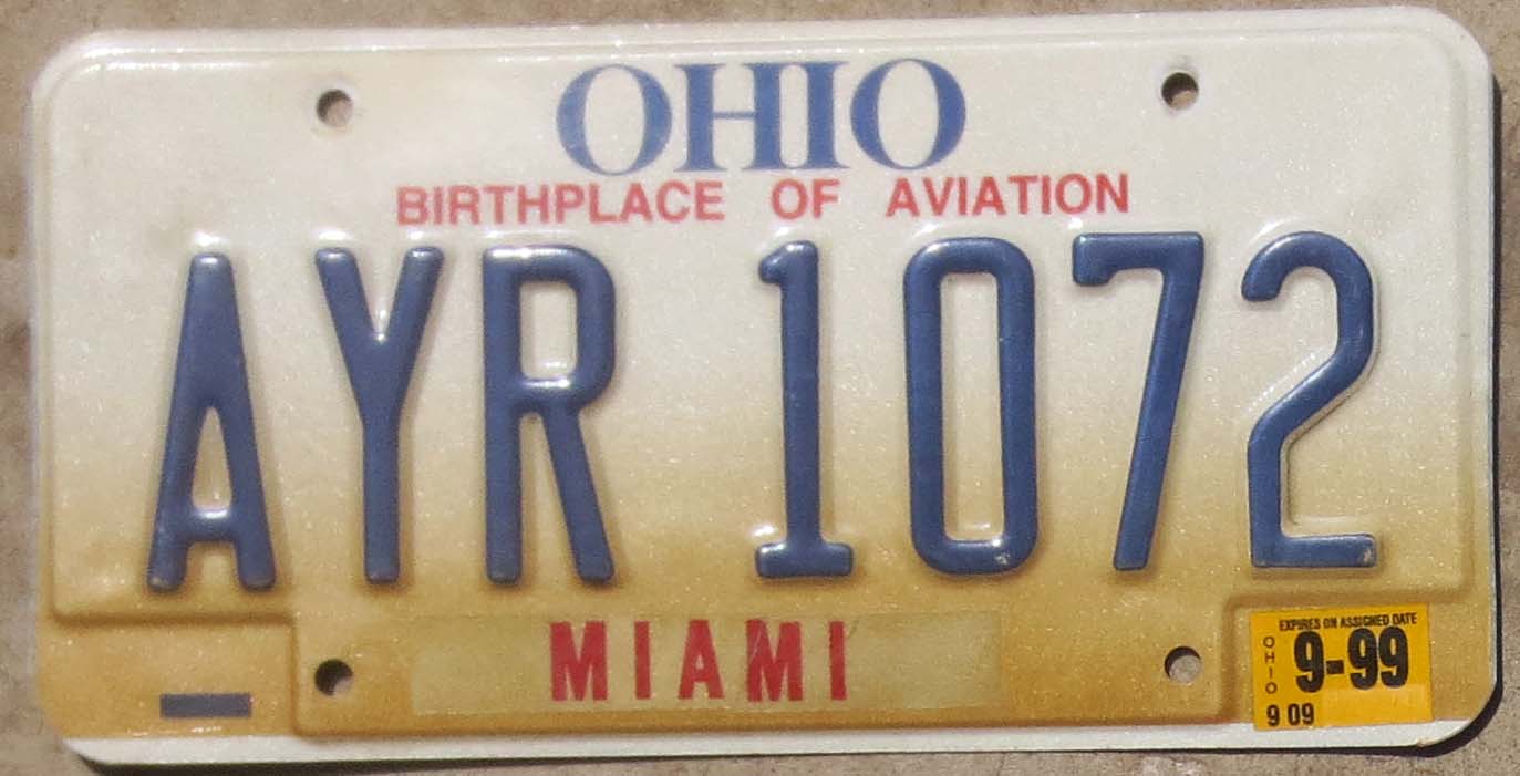 1999 Ohio vg Automobile License Plate Store 