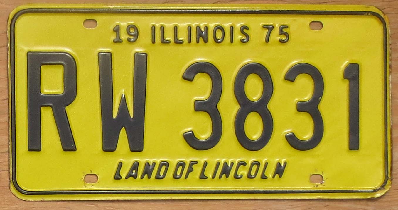 1975 Illinois Vg+ | Automobile License Plate Store: Collectible License ...