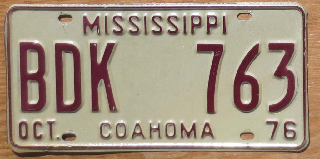 1976 Mississippi exc- | Automobile License Plate Store: Collectible