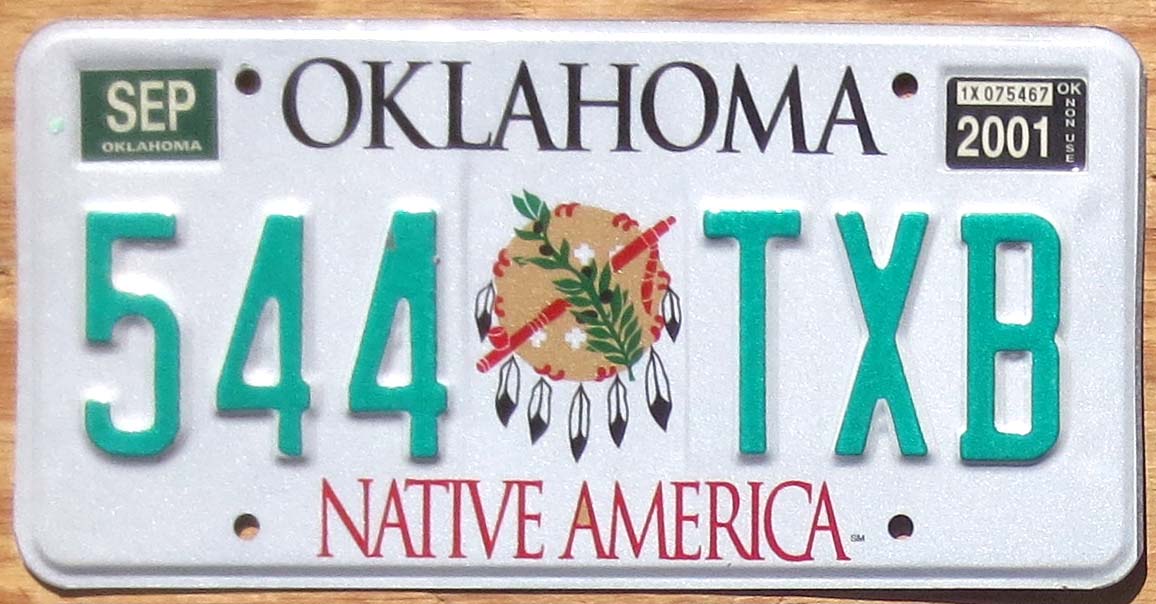 2001 Oklahoma exc | Automobile License Plate Store: Collectible License ...