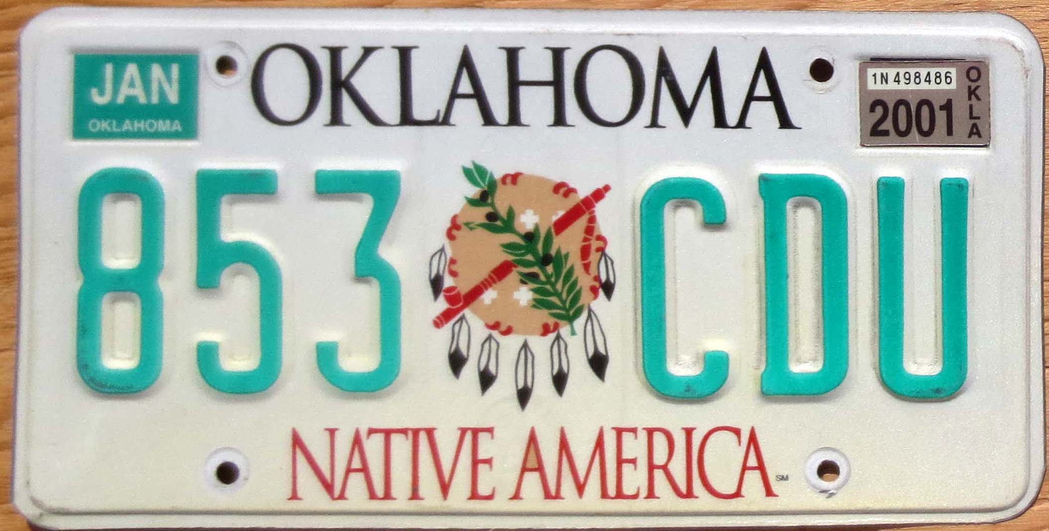 2001 Oklahoma vg | Automobile License Plate Store: Collectible License ...