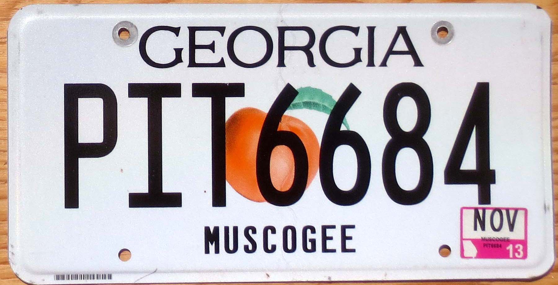 2013 Georgia new plain base vg | Automobile License Plate Store ...