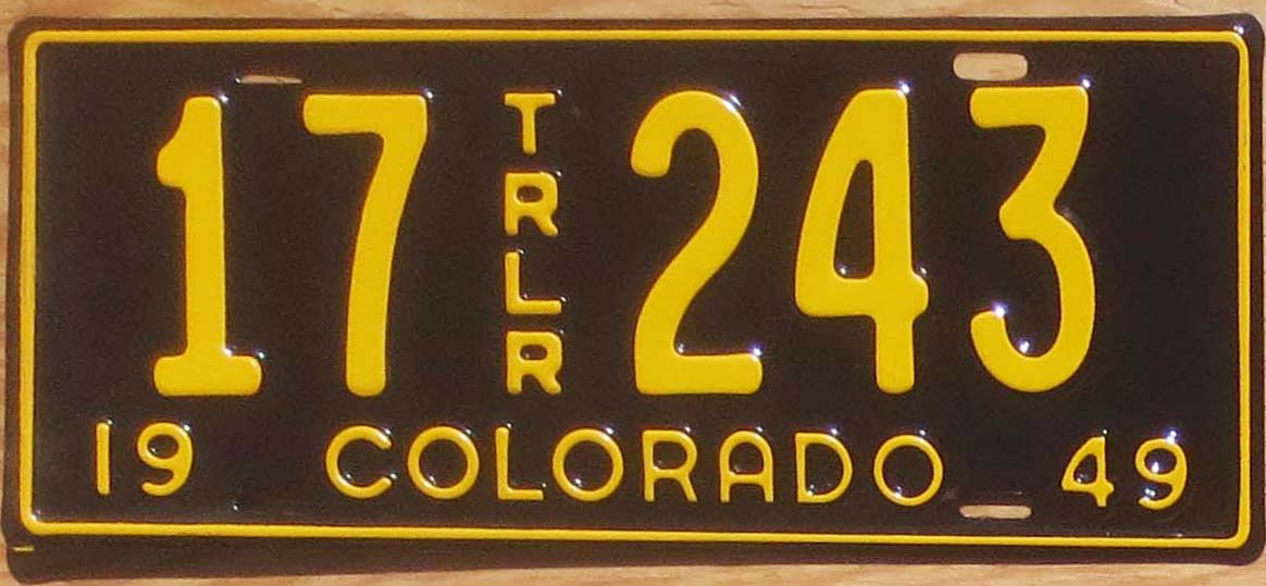 1949 Colorado trailer mint | Automobile License Plate Store ...