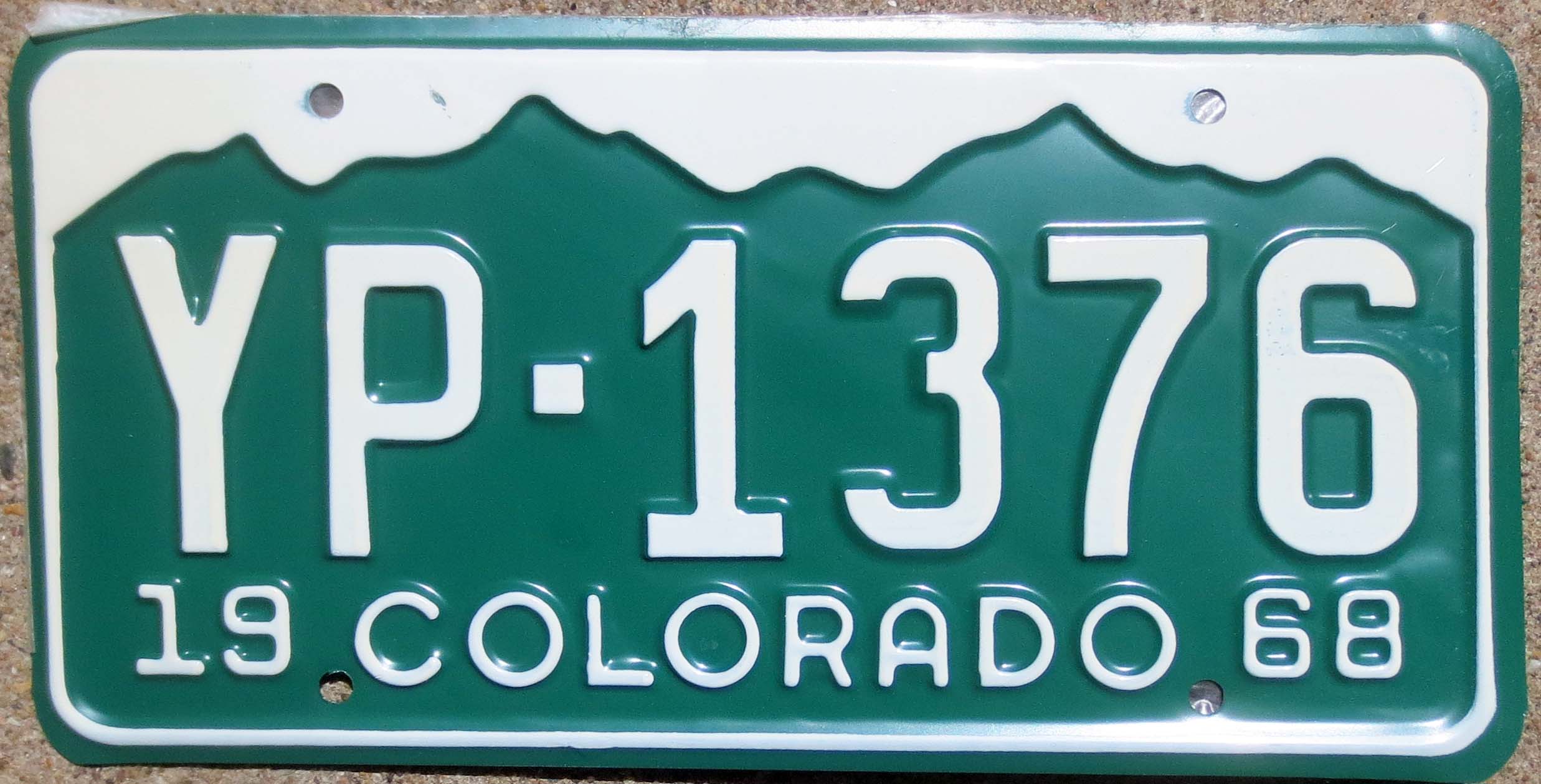 1968 Colorado mint | Automobile License Plate Store: Collectible ...