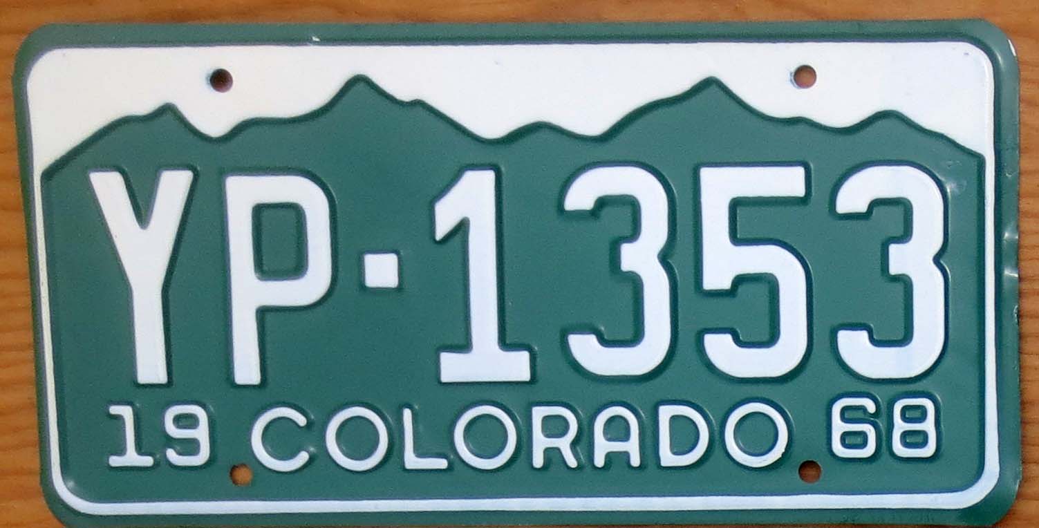 1968 Colorado mint | Automobile License Plate Store: Collectible ...