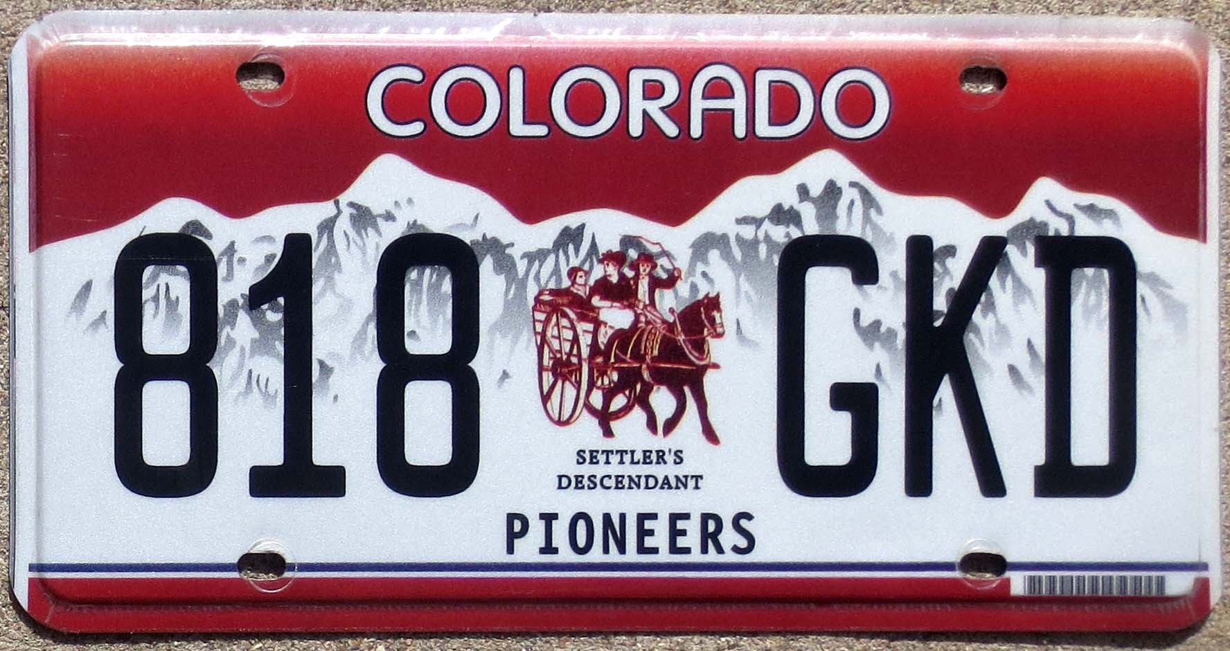 2000 base Colorado pioneers vg- | Automobile License Plate Store ...