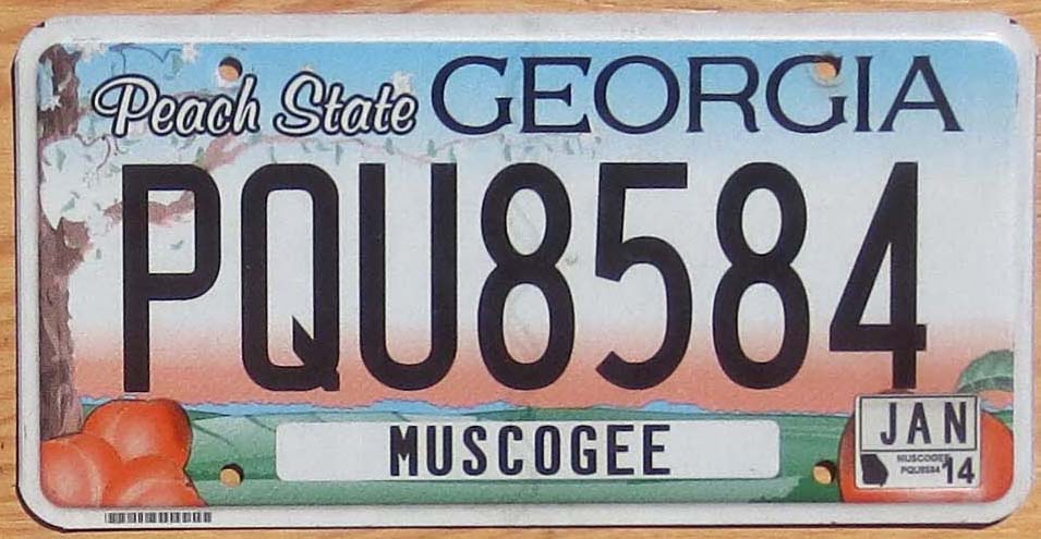 2014 Georgia – New Colorful base vg+ | Automobile License Plate Store ...