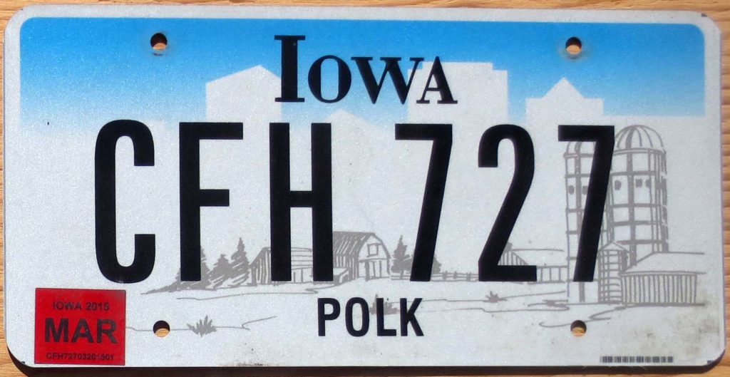 2015 Iowa vg  Automobile License Plate Store: Collectible License