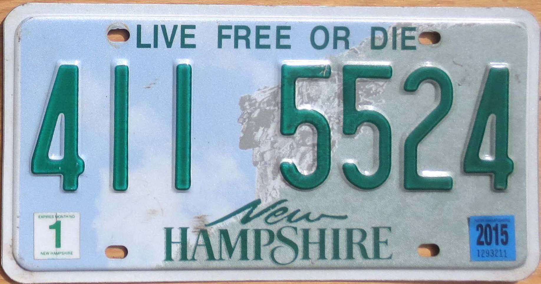 2015 New Hampshire Vg Automobile License Plate Store Collectible License Plates For Less