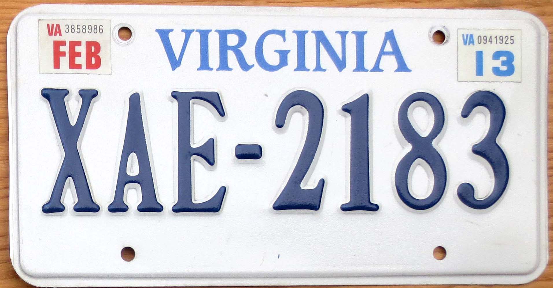 2013-virginia-vg-automobile-license-plate-store-collectible-license