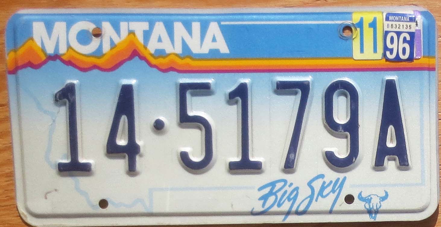 1996 Montana vg | Automobile License Plate Store: Collectible License ...