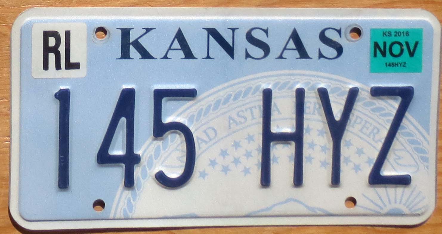 2016 Kansas vg Automobile License Plate Store Collectible License