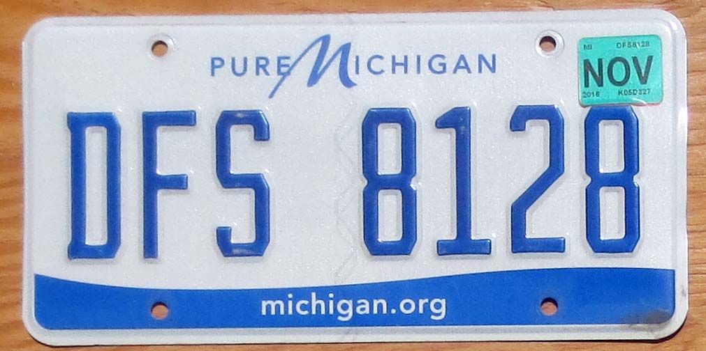 2016 Michigan “Pure” vg | Automobile License Plate Store: Collectible ...