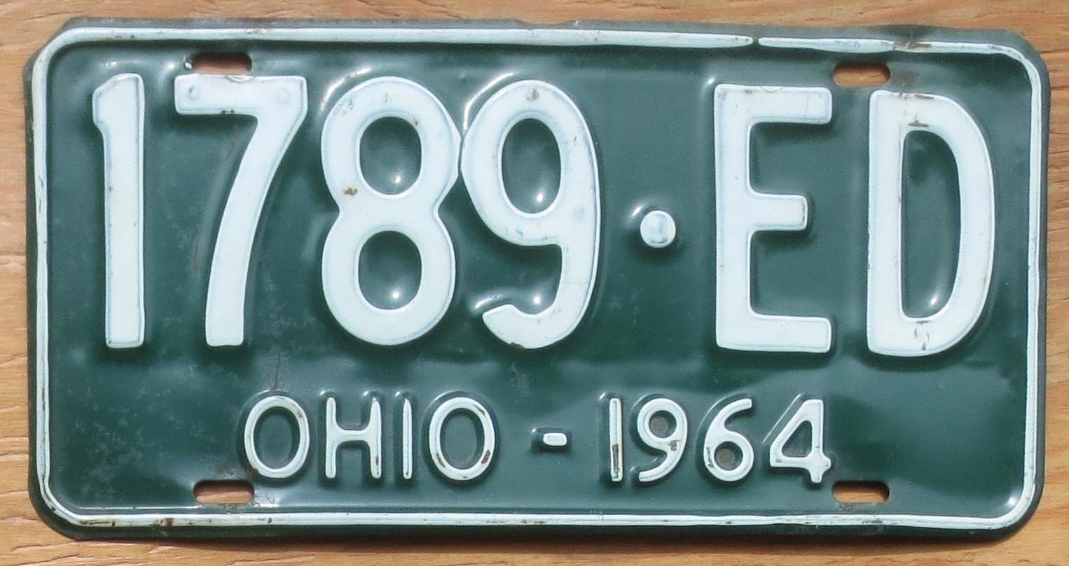 1964 Ohio vg- Automobile License Plate Store 