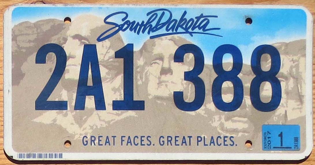 2017 South Dakota vg+ | Automobile License Plate Store: Collectible ...