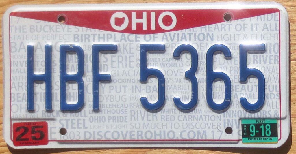 2018 Ohio vg+ | Automobile License Plate Store: Collectible License ...