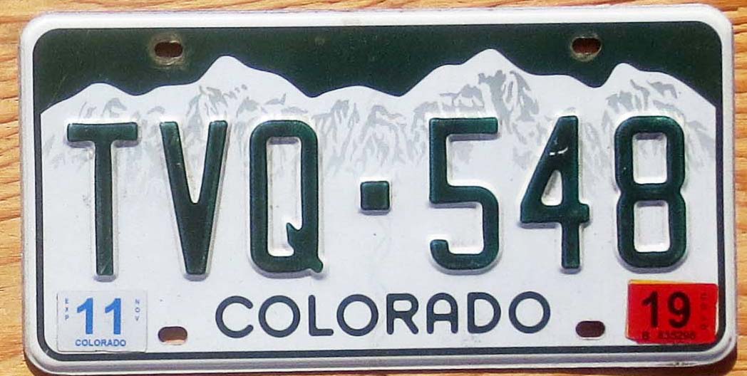 2019 Colorado vg | Automobile License Plate Store: Collectible License ...