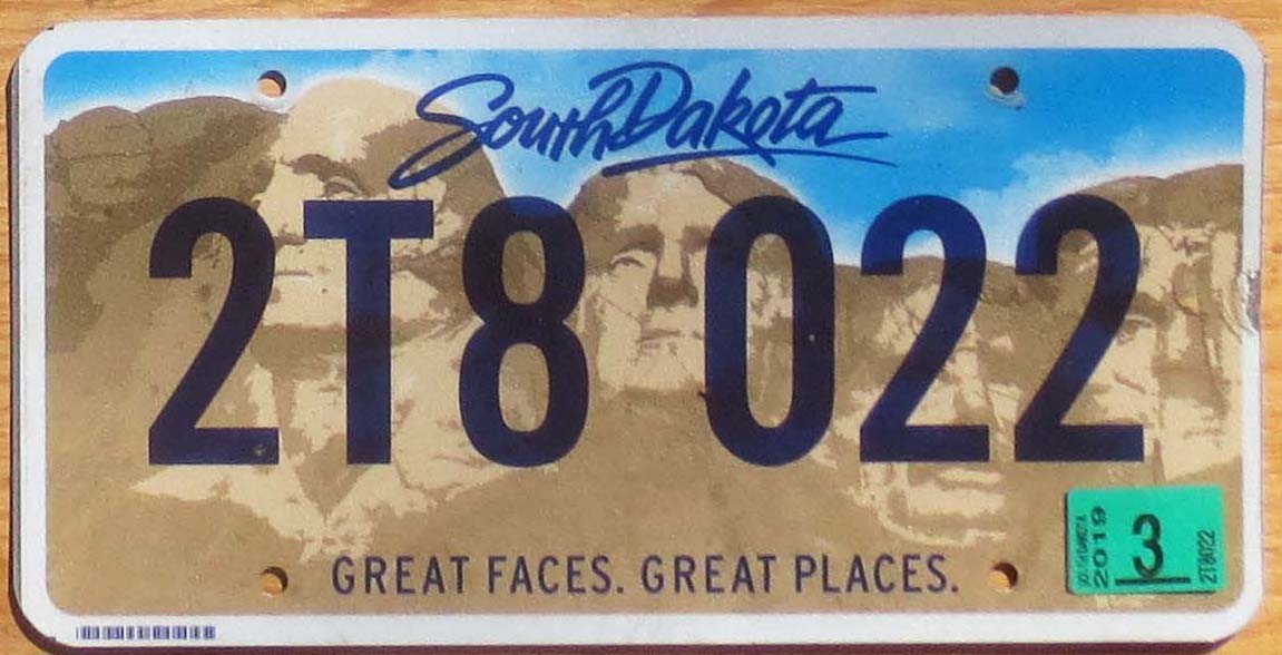 2019 South Dakota vg | Automobile License Plate Store: Collectible ...