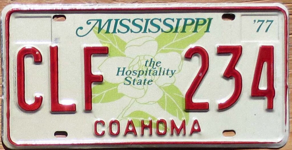 1977 Mississippi mint | Automobile License Plate Store: Collectible