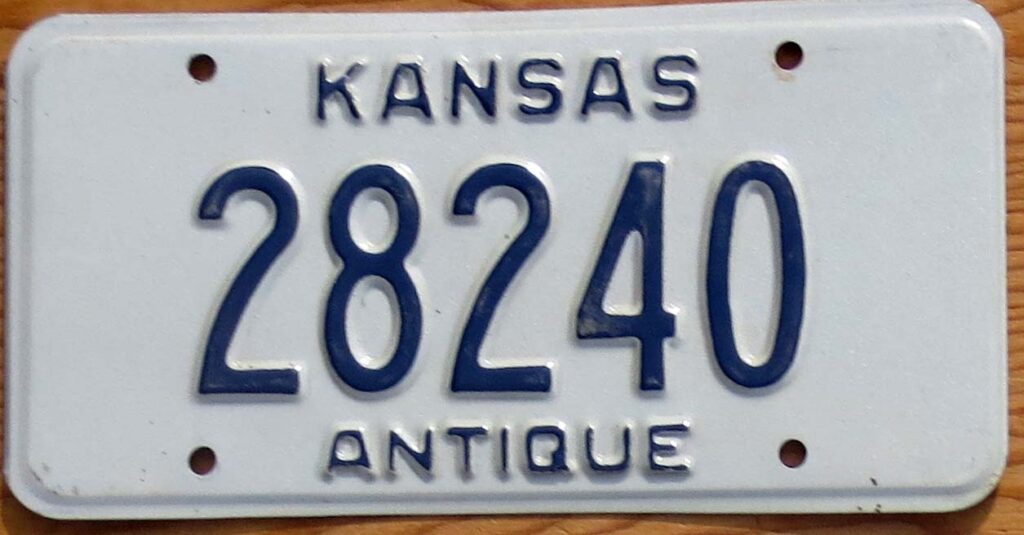 1990s Kansas Antique Vehicle exc Automobile License Plate Store