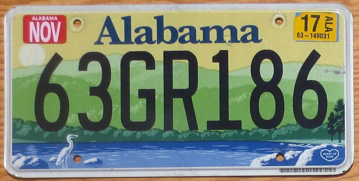 2017 Alabama vg | Automobile License Plate Store: Collectible License ...