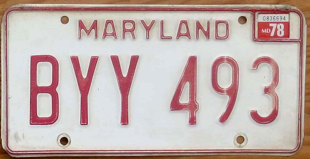 1978 Maryland gvg | Automobile License Plate Store: Collectible License ...