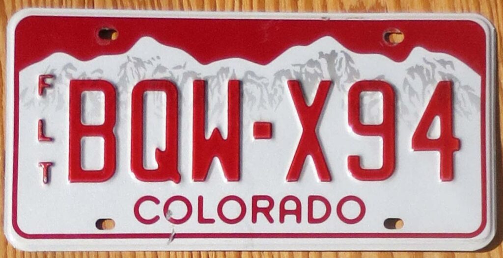 Colorado fleet red/white vg- | Automobile License Plate Store ...