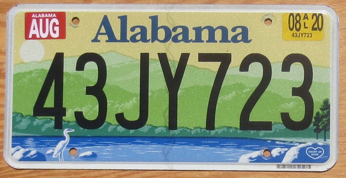 2020 Alabama Vg Automobile License Plate Store Collectible License   Al20 3 