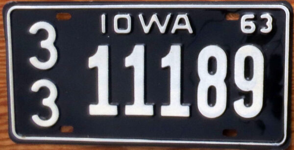 1963 Iowa nearly mint NICE PLATE