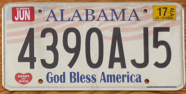 2017 Alabama God Bless America vg