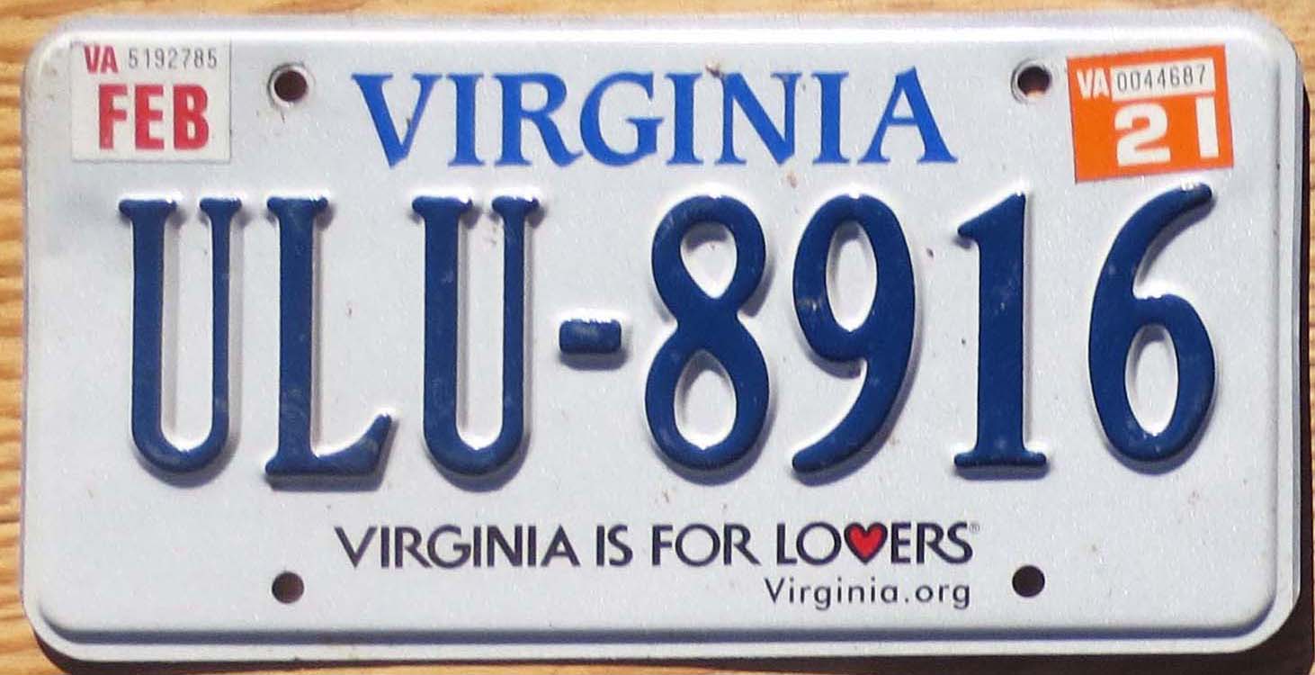 2021 Virginia Vg Automobile License Plate Store Collectible License   Va21 