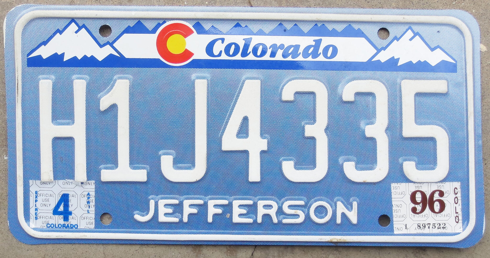 1996 Colorado denim nearly mint NICE PLATE (Copy) - Automobile License ...